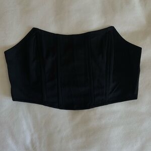 Black corset crop top - size petite medium